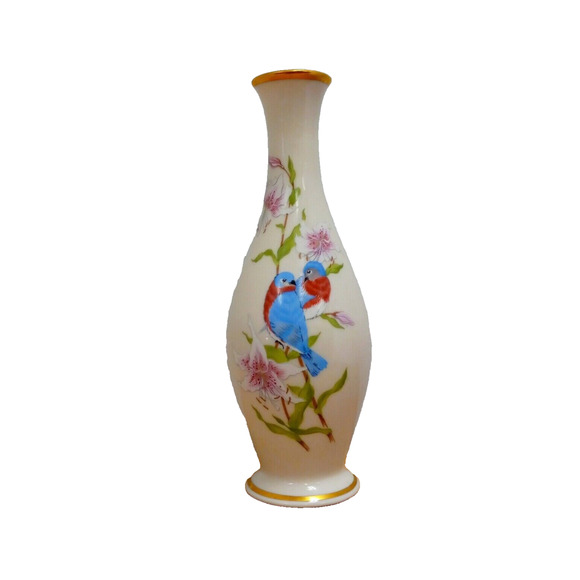 Lenox Eternal Love Vase Limited Ed. w/Orchids & Blue Birds~ in Original Box - Picture 6 of 9